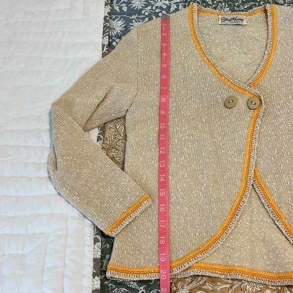 Vintage 60’s Stuart Mackey California Open Front Knit Cardigan Sweater Size 6 - Picture 5 of 13